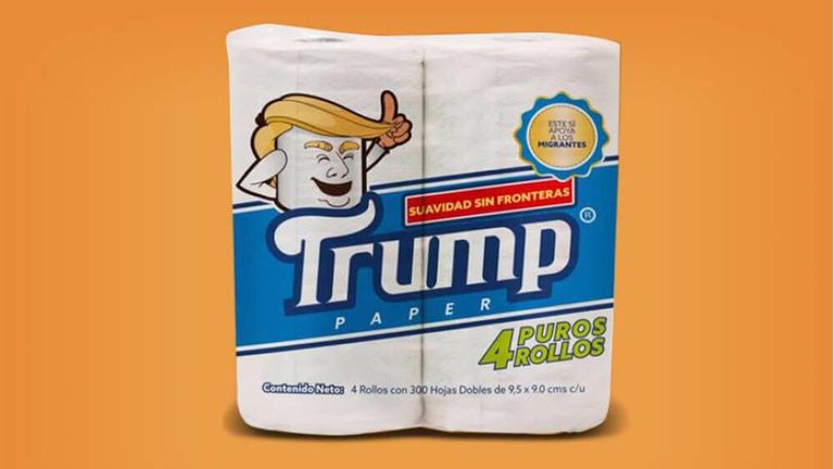 Crean en México un papel higiénico marca ‘Trump’, cuyos beneficios se destinarán a los inmigrantes deportados