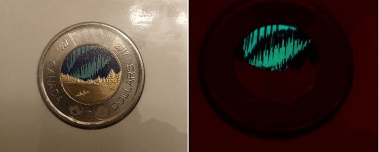 Canadá pone en circulación la primera moneda que brilla en la oscuridad